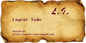 Leyrer Iván névjegykártya